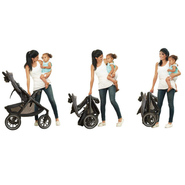 Evenflo Folio3 Stroll and Jog Travel System with LiteMax 35 Infant Car Seat Skyline