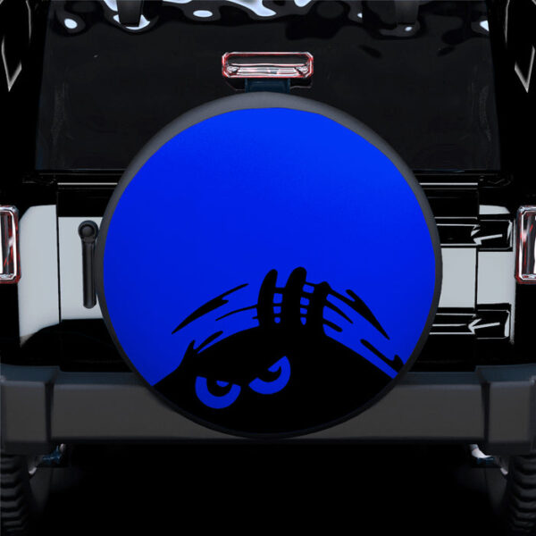 Evil Monster Peeping Peek A Boo Funny Blue Jeep Car Spare Tire Covers Gift For Campers - Sumovir