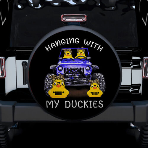 Hanging With My Duckies Blue Jeep Car Spare Tire Covers Gift For Campers - Sumovir