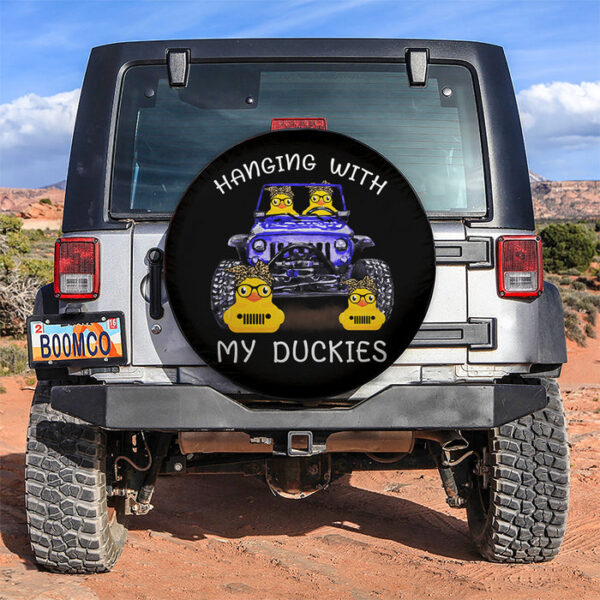 Hanging With My Duckies Blue Jeep Car Spare Tire Covers Gift For Campers - Sumovir