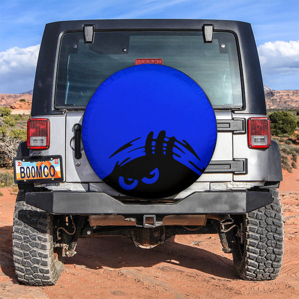 Evil Monster Peeping Peek A Boo Funny Blue Jeep Car Spare Tire Covers Gift For Campers - Sumovir