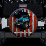 Blue Jeep American Flag Car Spare Tire Covers Gift For Campers - Sumovir