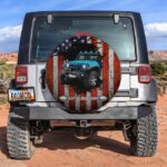 Blue Jeep American Flag Car Spare Tire Covers Gift For Campers - Sumovir