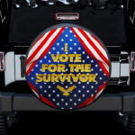 I Vote For The Survivor Car Spare Tire Covers Gift For Campers - Sumovir