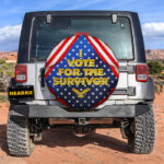 I Vote For The Survivor Car Spare Tire Covers Gift For Campers - Sumovir