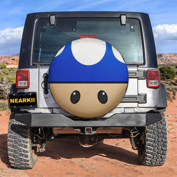 Mario Mushroom Blue Car Spare Tire Covers Gift For Campers - Sumovir