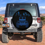 Play Dirty Blue Jeep Girl Car Spare Tire Covers Gift For Campers - Sumovir