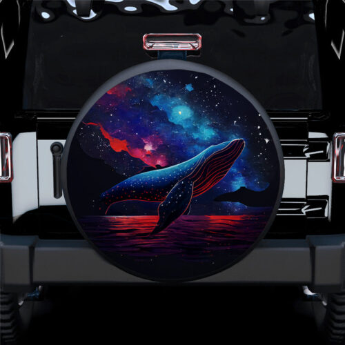 Night Sky Full Of Star Blue Whale Ocean Jeep Car Spare Tire Covers Gift For Campers - Sumovir