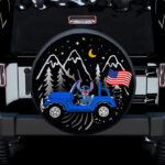 Stitch American Flag Ride Jeep Starry Night Blue Car Spare Tire Covers Gift For Campers - Sumovir