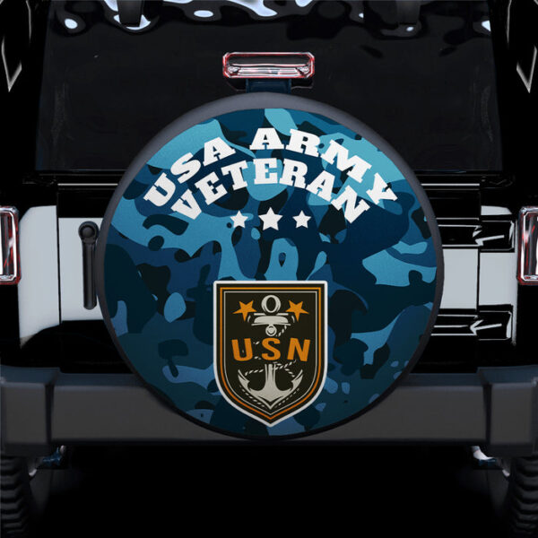 USA Army Veteran Blue Camo Jeep Car Spare Tire Covers Gift For Campers - Sumovir