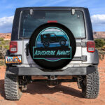 Vintage Jeep Adventure Awaits Blue Car Spare Tire Covers Gift For Campers - Sumovir