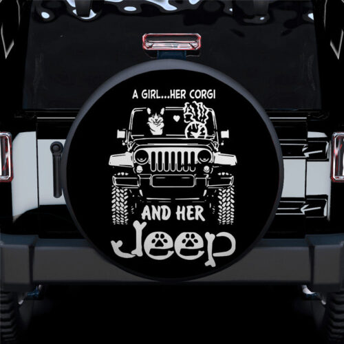 A Girl And Her Corgi Jeep Car Spare Tire Covers Gift For Campers - Sumovir