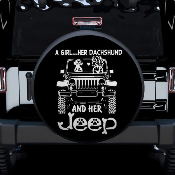 A Girl And Her Dachshund Jeep Car Spare Tire Covers Gift For Campers - Sumovir