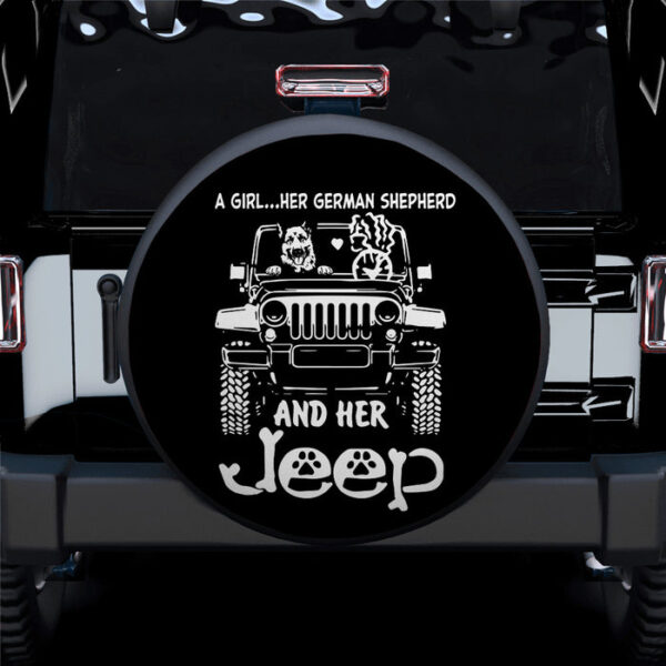 A Girl And Her German Shepherd Jeep Car Spare Tire Covers Gift For Campers - Sumovir