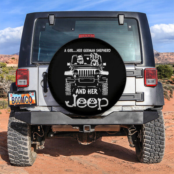 A Girl And Her German Shepherd Jeep Car Spare Tire Covers Gift For Campers - Sumovir