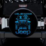 A Girl Her Dachshund And Her Jeep Blue Car Spare Tire Covers Gift For Campers - Sumovir