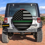 Thin Green Line Military American US Flag Car Spare Tire Covers Gift For Campers - Sumovir