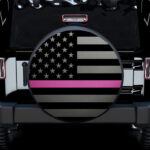 Thin Pink Line American US Flag Car Spare Tire Covers Gift For Campers - Sumovir