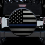 Thin Blue Line Police American US Flag Car Spare Tire Covers Gift For Campers - Sumovir