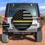 Thin Yellow Line American US Flag Car Spare Tire Covers Gift For Campers - Sumovir