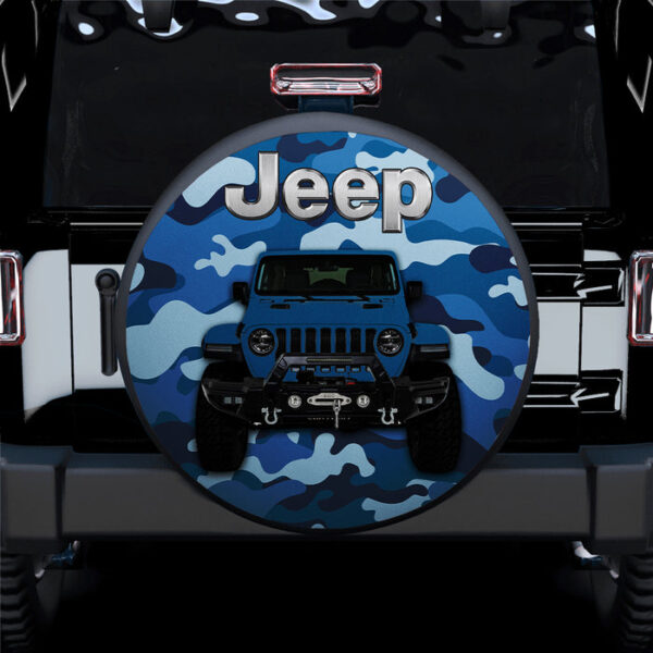 Blue Jeep Camouflage Car Spare Tire Covers Gift For Campers - Sumovir