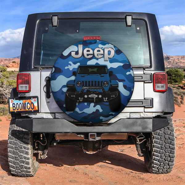 Blue Jeep Camouflage Car Spare Tire Covers Gift For Campers - Sumovir