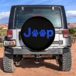 Blue Jeep Side Fender Dog Paws Car Spare Tire Covers Gift For Campers - Sumovir