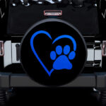 Dog Paw Heart Blue Car Spare Tire Covers Gift For Campers - Sumovir