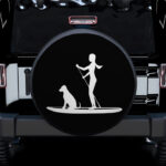 Girl And Dog Paddle Boarding Spare Tire Cover Gift For Campers - Sumovir