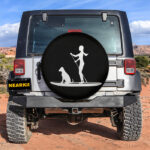 Girl And Dog Paddle Boarding Spare Tire Cover Gift For Campers - Sumovir