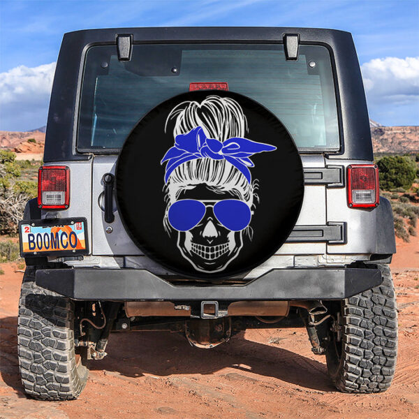 Girl Skull Blue Car Spare Tire Covers Gift For Campers - Sumovir