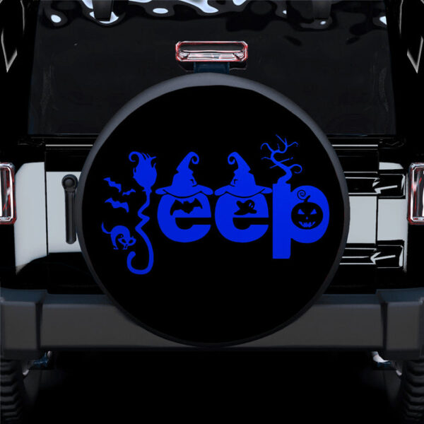 Halloween Jeep Blue Car Spare Tire Covers Gift For Campers - Sumovir