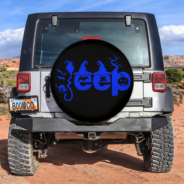 Halloween Jeep Blue Car Spare Tire Covers Gift For Campers - Sumovir