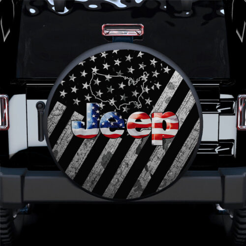 Jeep US American Flag Car Spare Tire Covers Gift For Campers - Sumovir