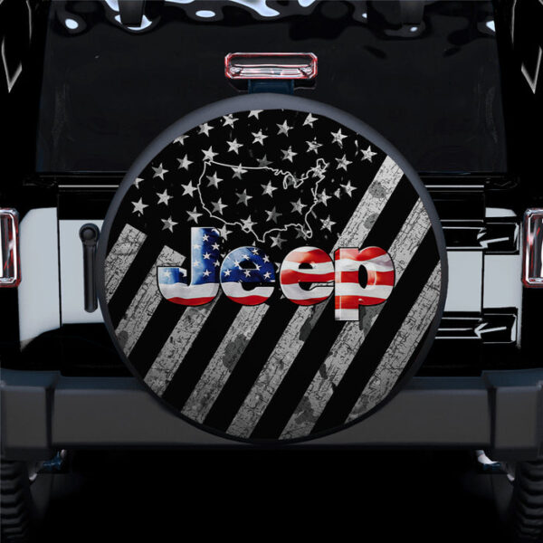 Jeep US American Flag Car Spare Tire Covers Gift For Campers - Sumovir