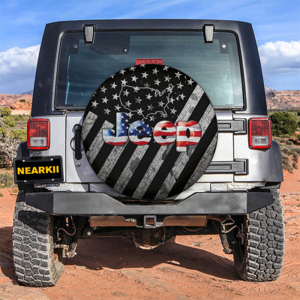 Jeep US American Flag Car Spare Tire Covers Gift For Campers - Sumovir