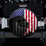 Jeep In American Flag Car Spare Tire Covers Gift For Campers - Sumovir