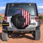 Jeep In American Flag Car Spare Tire Covers Gift For Campers - Sumovir