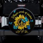 Let It Be Hippie Butterfly Blue Car Spare Tire Covers Gift For Campers - Sumovir