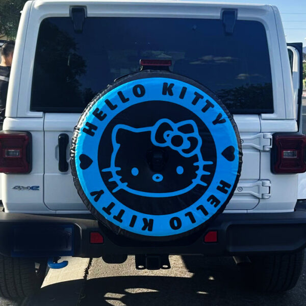 Hello Kitty Blue Jeep Car Spare Tire Covers Gift For Campers - Sumovir