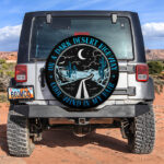 On A Dark Desert Highway Blue Jeep Car Spare Tire Covers Gift For Campers - Sumovir