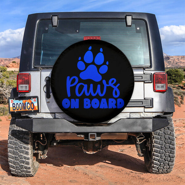 Paw On Board Blue Car Spare Tire Covers Gift For Campers - Sumovir