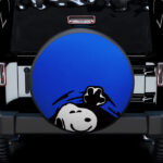 Blue Snoopy Peek A Boo Funny Jeep Car Spare Tire Covers Gift For Campers - Sumovir