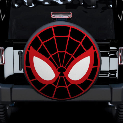 Spiderman Black Face Car Spare Tire Covers Gift For Campers - Sumovir