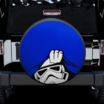 Stormtrooper Peek A Boo Funny Blue Jeep Car Spare Tire Covers Gift For Campers - Sumovir