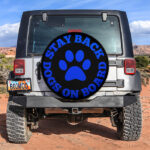 Stay Back Dogs On Board Blue Car Spare Tire Covers Gift For Campers - Sumovir