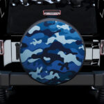 Camouflage US Army Bright Blue Print Texture Car Spare Tire Covers Gift For Campers - Sumovir