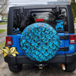 Mermaid Blue Jeep Car Spare Tire Covers Gift For Campers - Sumovir