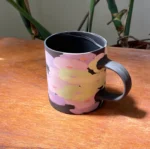 Bright Lantana Flower Cup - Handmade Porcelain Mug
