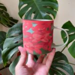 Ceramic Cup Featuring a Vibrant Wildfire Flower Pattern - Handmade Porcelain Mug